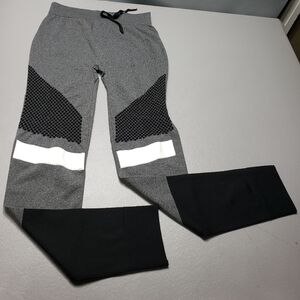 Oppa gray black and white leggings with fish net cutouts women's size L/XL